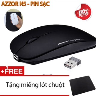 [Tặng lót] Chuột không dây, không pin AZZOR N5 - dùng sạc điện