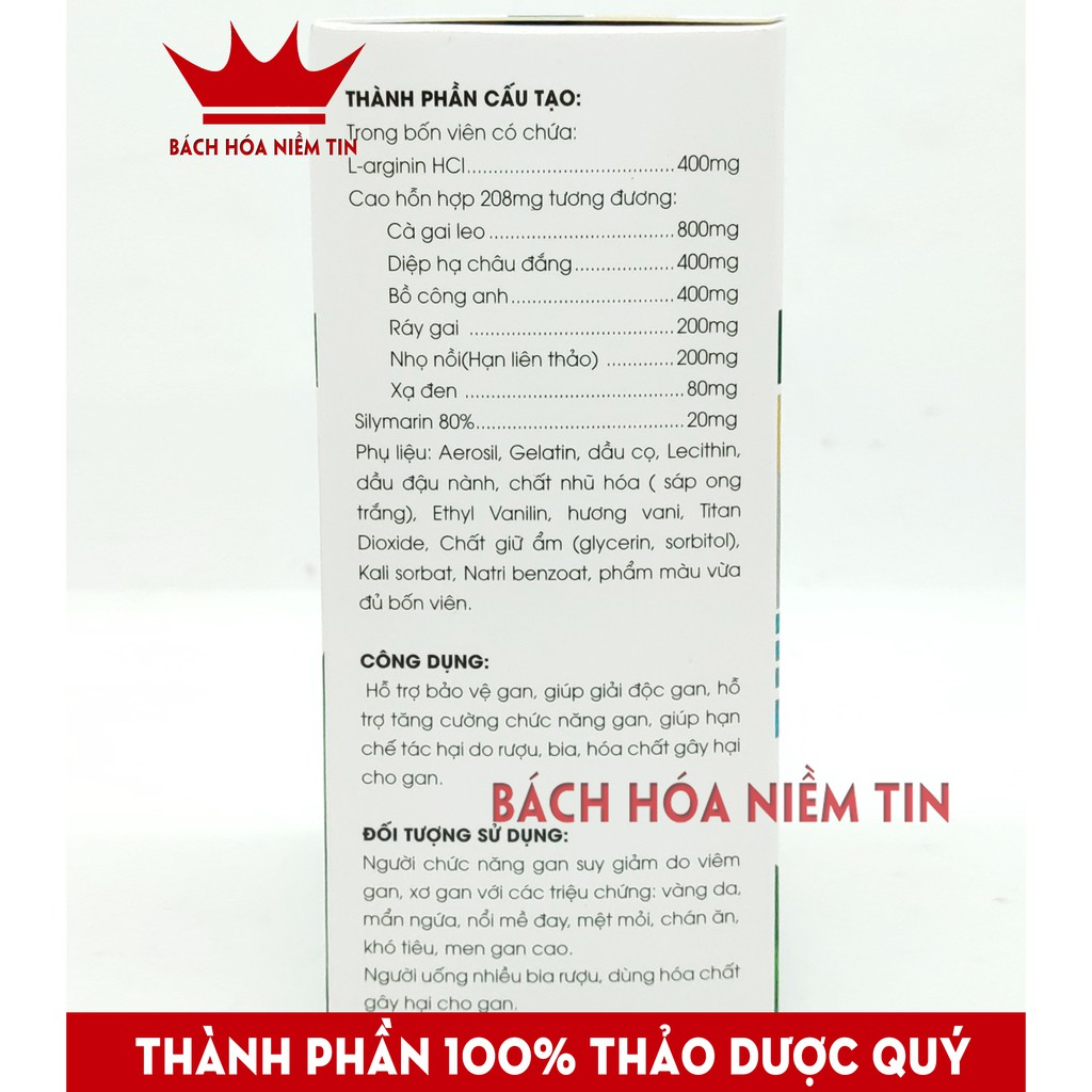 Viên uống mát gan CÀ GAI LEO XẠ ĐEN DIỆP HẠ CHÂU GOLD 850 - Giải độc gan an toàn hiệu quả