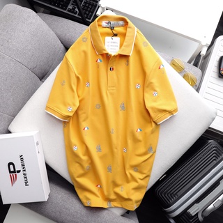 Áo thun nam cổ bẻ họa tiết con thuyền phối bo Zonado Zaht27-3 chọn màu