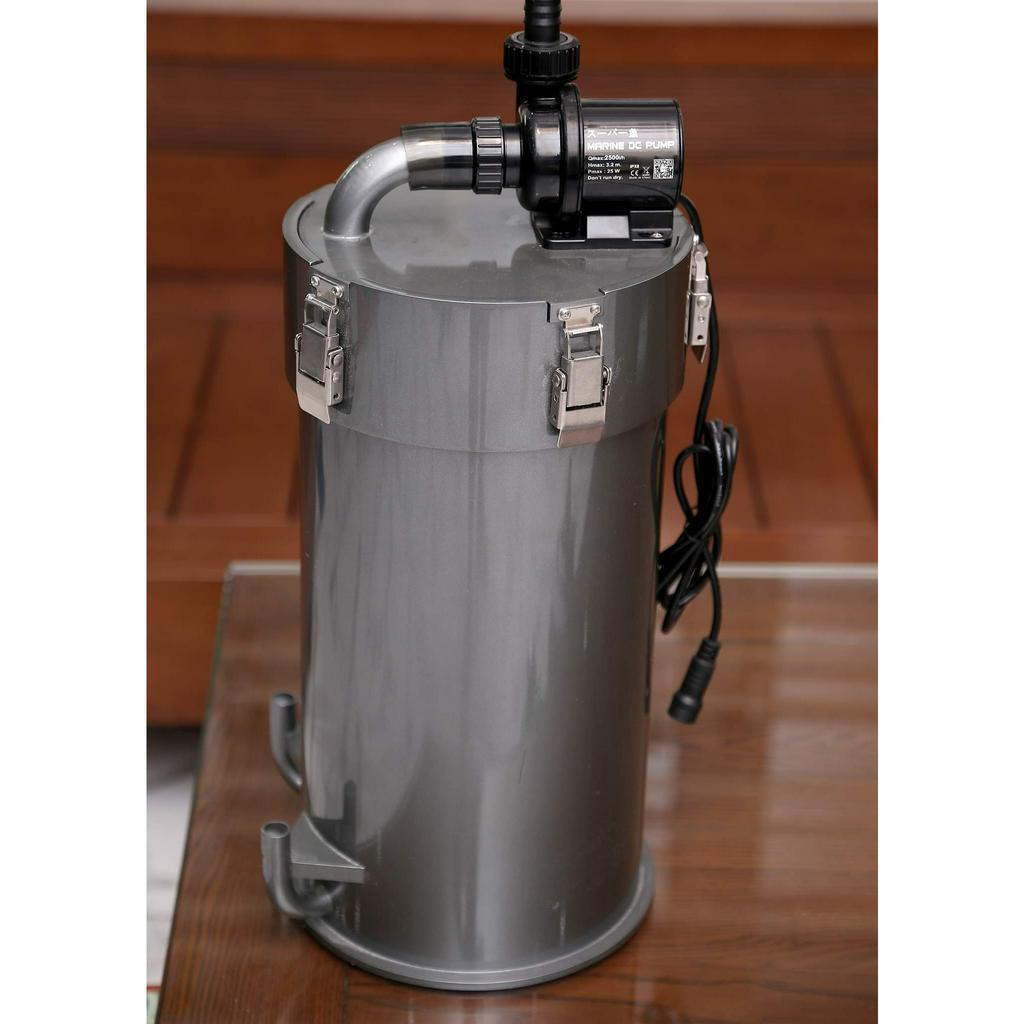 Lọc thùng chế phi 200 bơm marine 2500 lít/h điều chỉnh 100 cấp độ - lọc pvc cao cấp- máy lọc hồ cá thủy sinh-shopleo