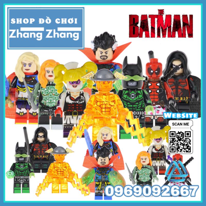 Đồ chơi Xếp hình Deadpool gồm Harley Quinn Robin Dr Strange Supergirl Dawnbreaker Dawn Flash Minifigures Pogo PG8164