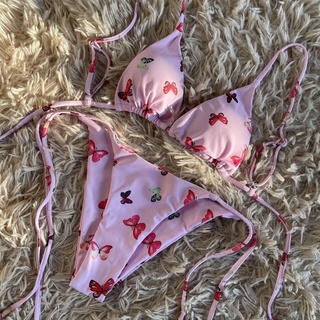[BABY MONSTER - HÌNH THẬT] Bikini 2 mảnh hồng bướm - gơi cảm siêu tôn dáng - màu hot hè 2021