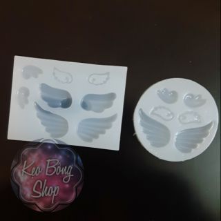 Khuôn siliconee hình cánh thiên thần làm móc khóa, phụ kiện resin