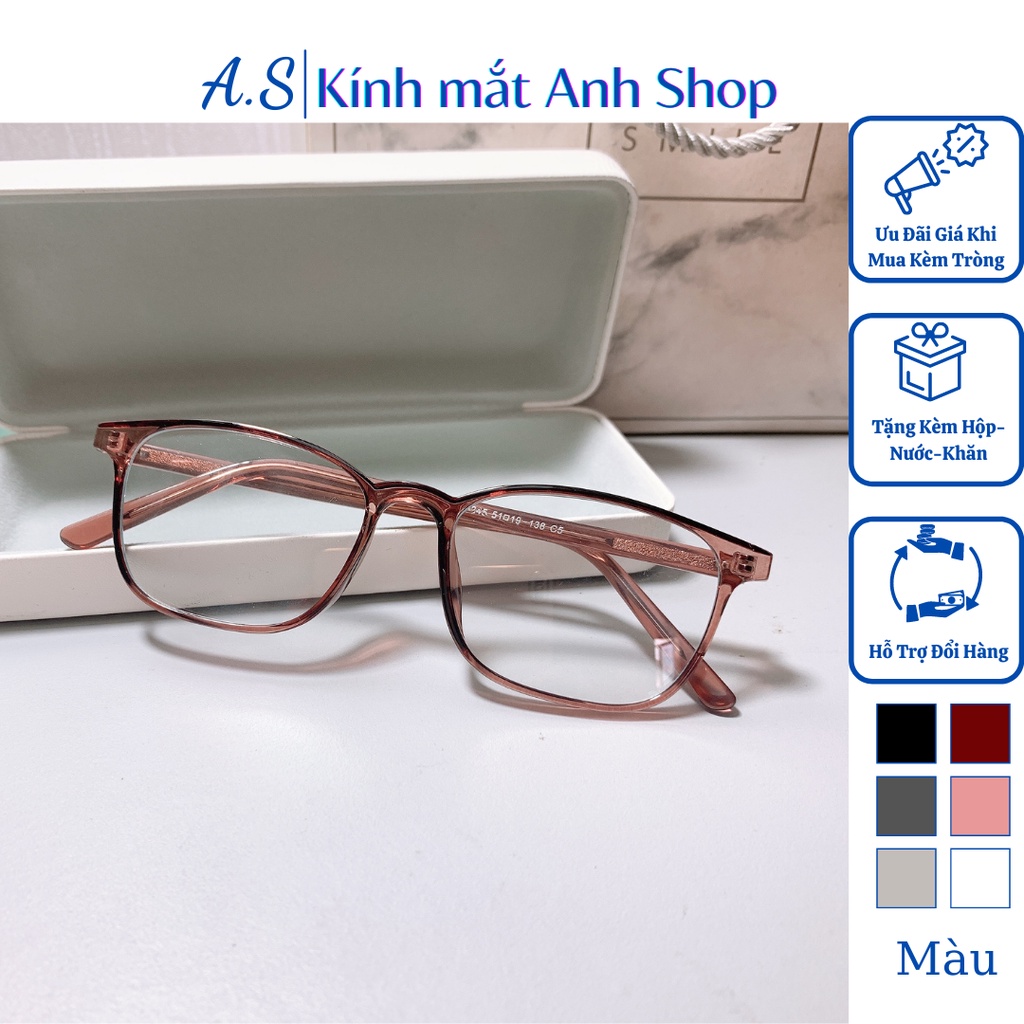 Kính vuông thời trang chất liệu nhựa lõi kim loại chắc chắn phù hợp bạn nào mặt nhỏ 8245