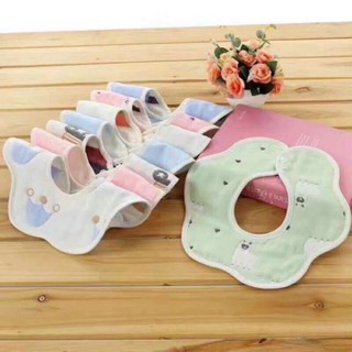 Yếm xô tròn cúc bấm sợi tre 6 lớp dày dặn siêu thấm hút cho bé