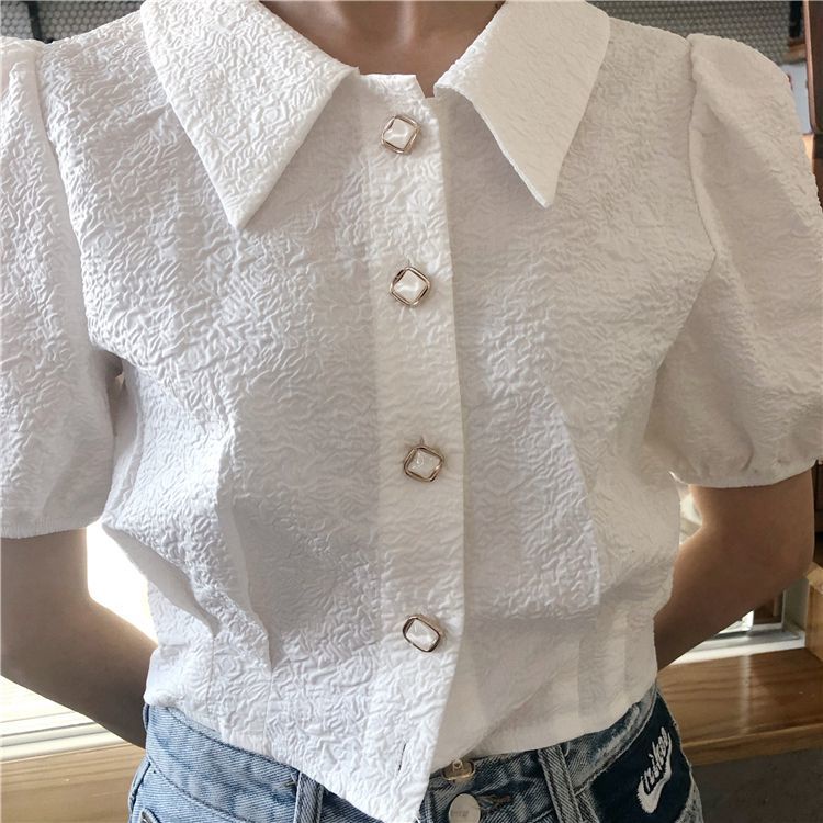 Áo Sơ Mi Tay Ngắn Phong Cách Pháp Thời Trang Mùa Hè Cho Nữ