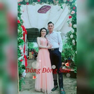 Đầm dự tiệc hồng cam