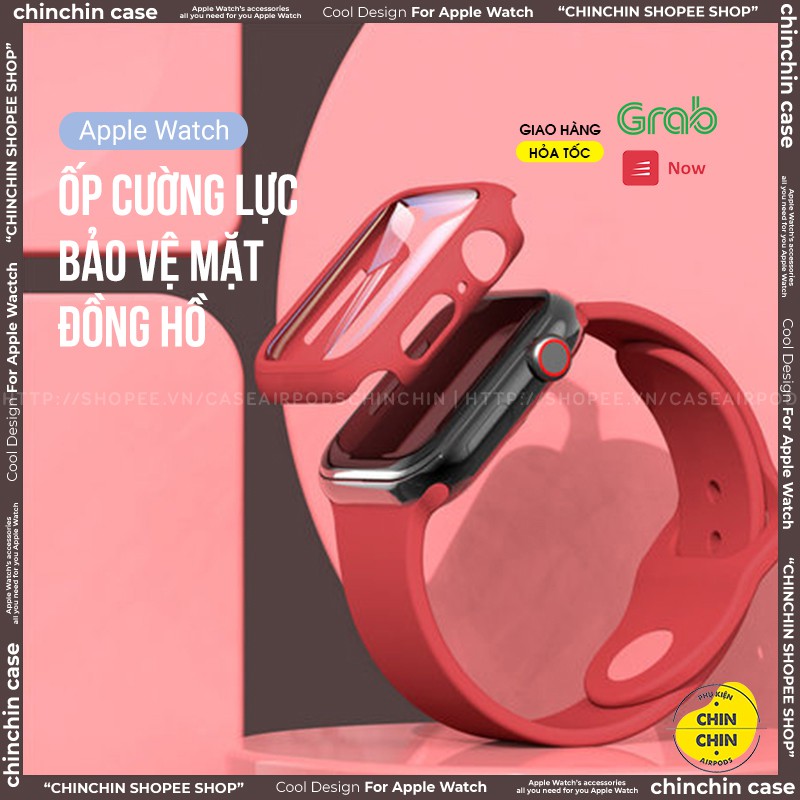 Ốp Bảo Vệ Apple Watch Bằng Nhựa Kèm Kính Cường Lực Cho Series 6/5/4/3/2/1/SE Size 38/40/42/44mmm - Chinchin Case