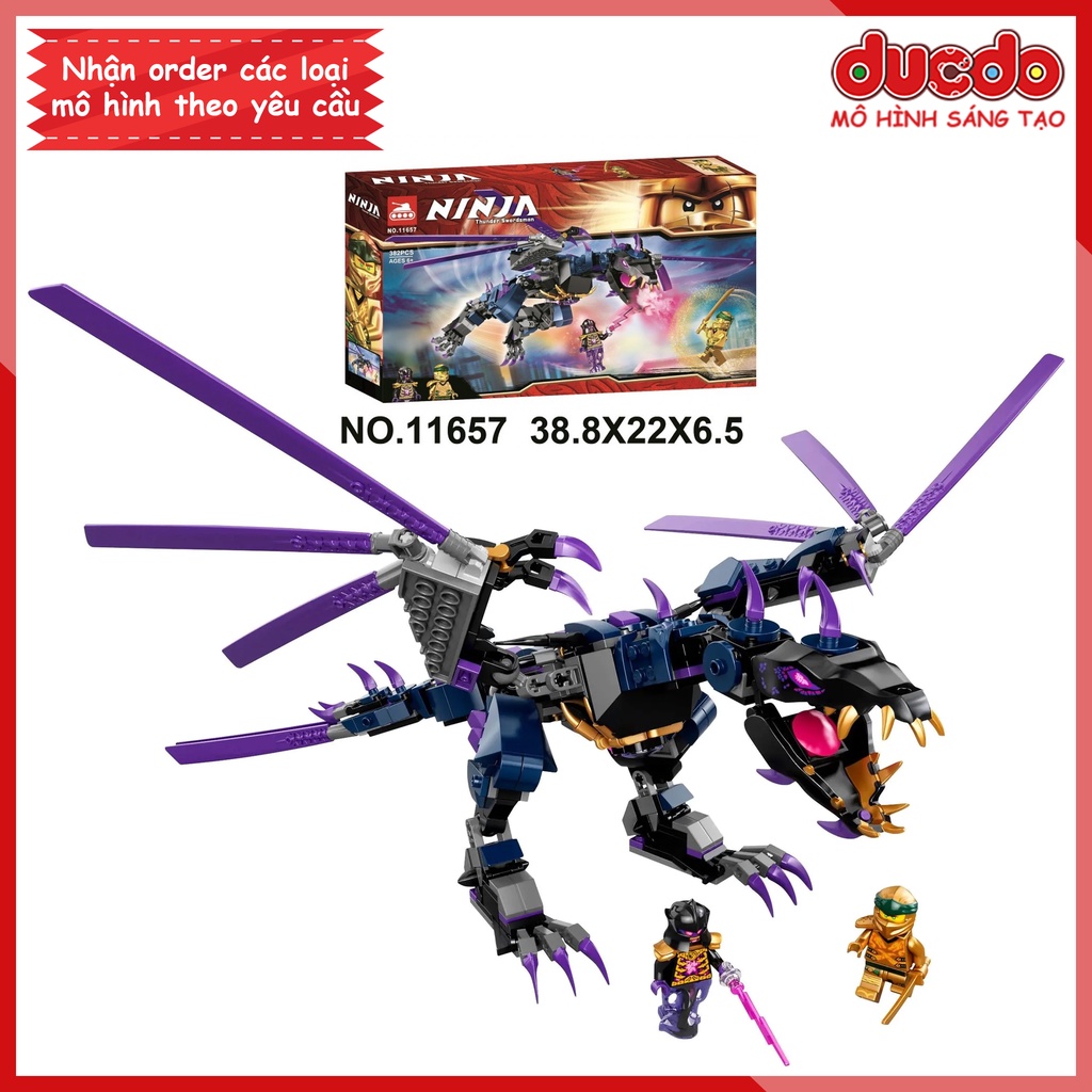 90020 LRI 11657 Lắp ghép Ninjago Rồng Đen Chúa Tể Overlord - Đồ chơi Xếp hình Mô hình Ninja Minifigures Mini 71742 BLA