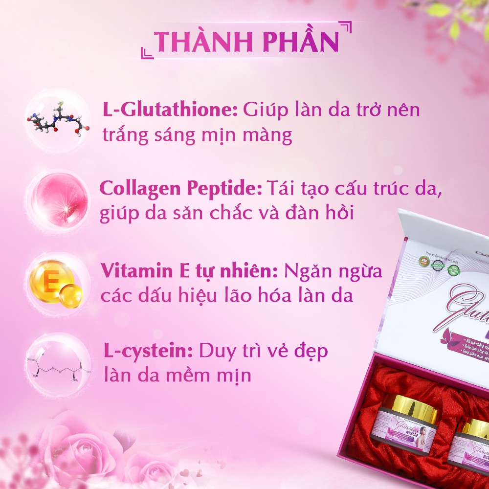 Viên Uống Trắng Da Glutathione 500mg Oribe Dưỡng Trắng Da Làm Mờ Thâm Chống Lão Hóa Hộp 30 viên