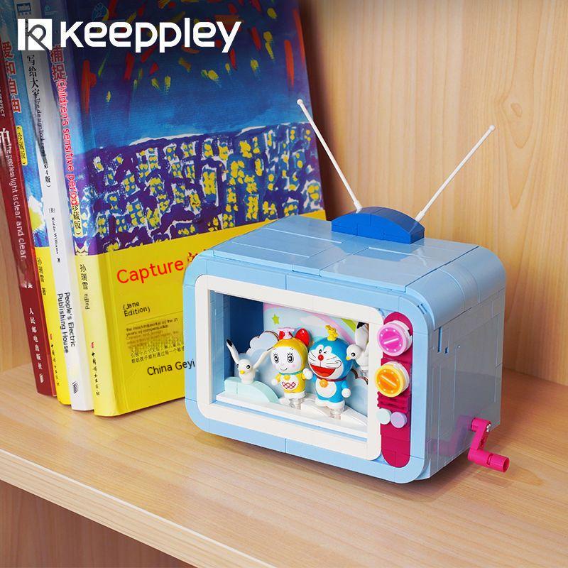 Doraemon TV Building Blocks Đồ chơi Đồ chơi lắp ráp Âm nhạc có thể chơi được Đồ chơi trẻ em Quà tặng cho trẻ em