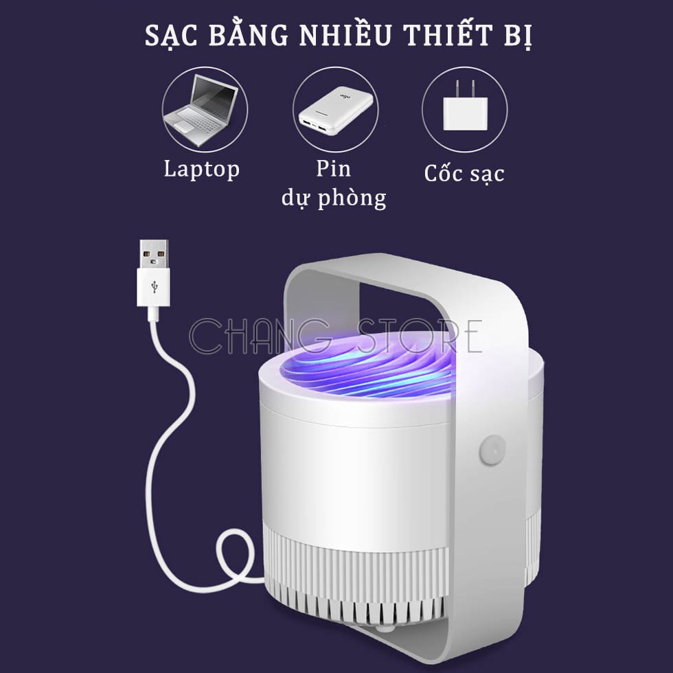 Đèn bắt muỗi Lamp Xoay 360 Cao Cấp, Đèn Bắt Muỗi Cảm Ứng Ánh Sáng, Quạt Hút Siêu Mạnh