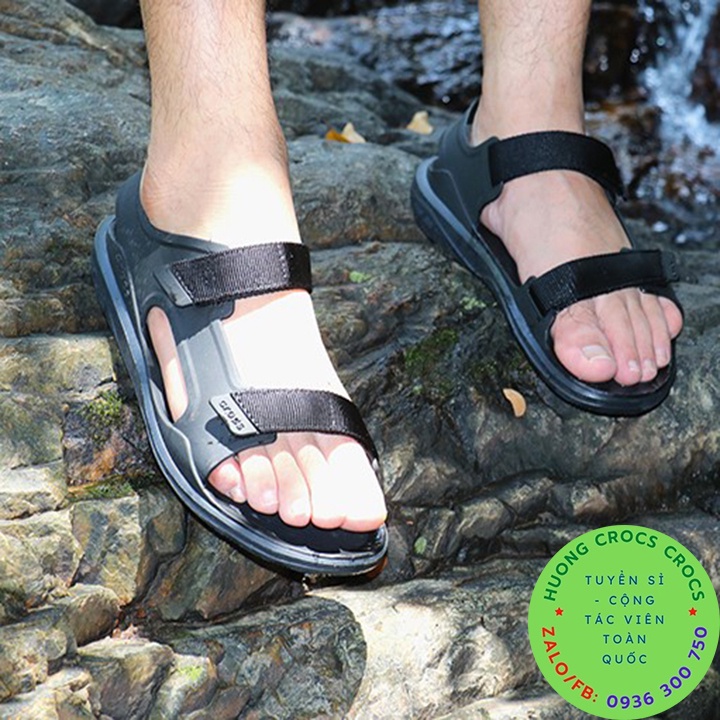 DÉP SANDAL CROCS SWIFTWATER WAVE EXPEDITION CHO NAM MÀU ĐEN CHUẨN XỊN FULL BOX