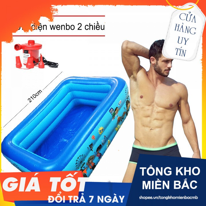 Bể phao bơi bơm hơi Summer sea  2m1 (Tặng kèm bơm điện WENBO)(Hàng Mới)