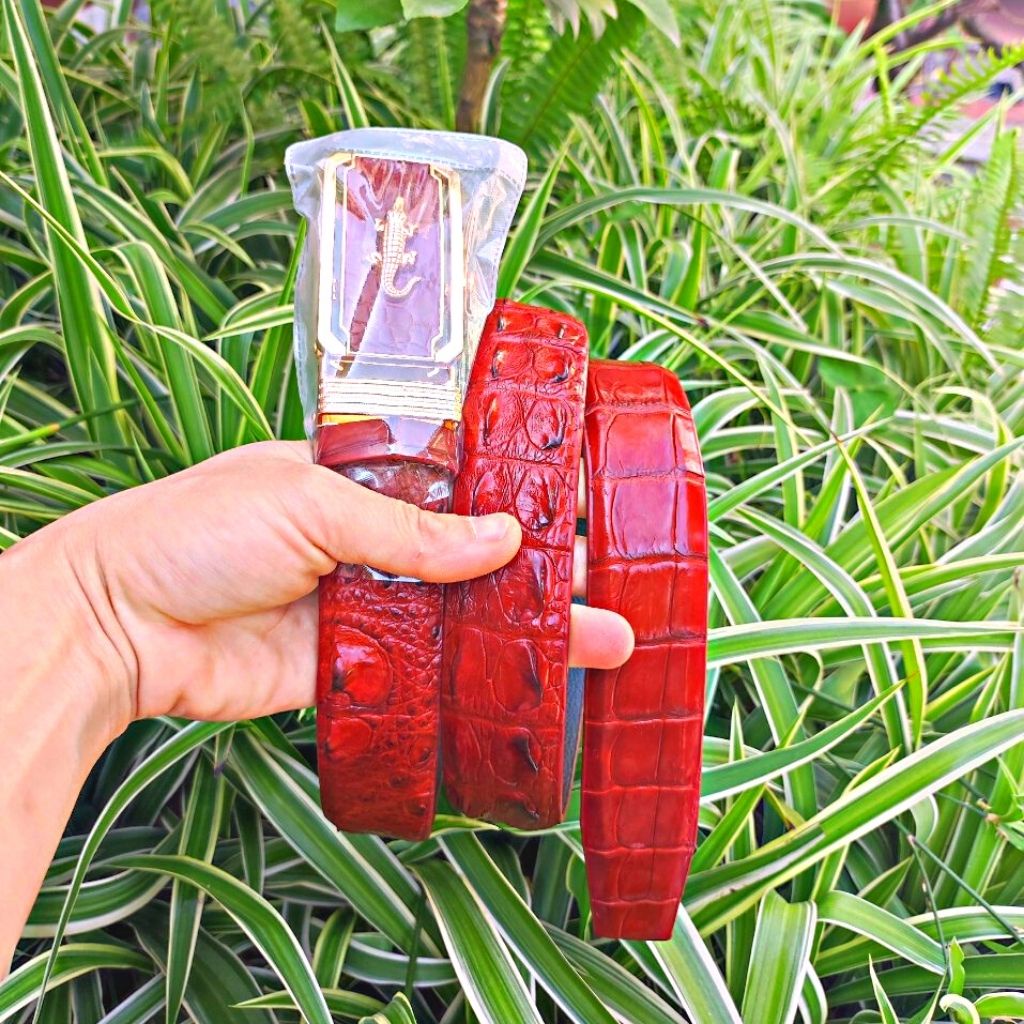 Thắt lưng nam hàng hiệu, thât lưng nam, thăt lưng da cá sấu dây gai liền nguyên con.