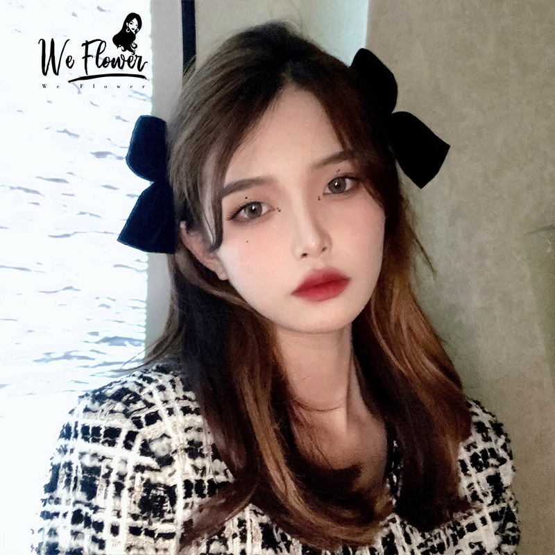 We Flower Cặp kẹp tóc hình nơ phối ruy băng đáng yêu sành điệu dành cho nữ