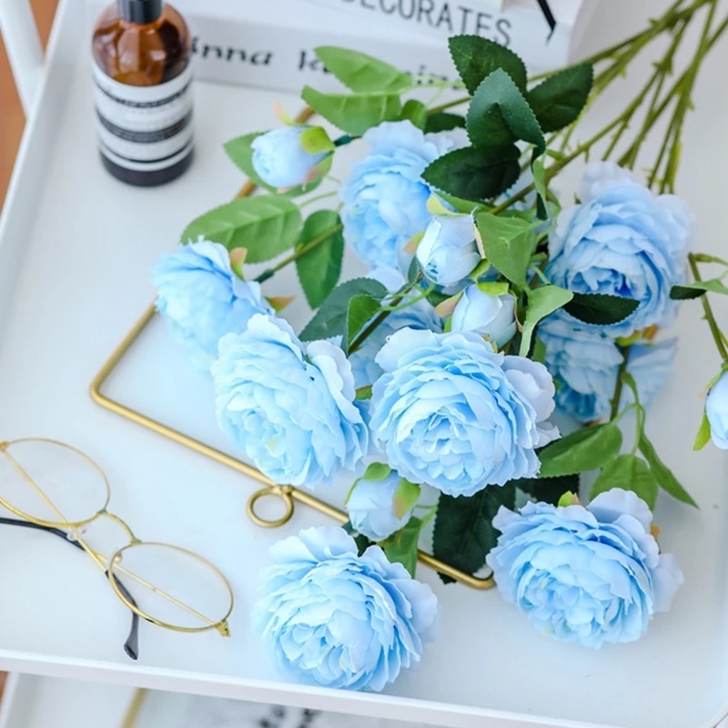 Bó Hoa Mẫu Đơn Giả 3 Đầu Bông Trang Trí Tuyệt Đẹp