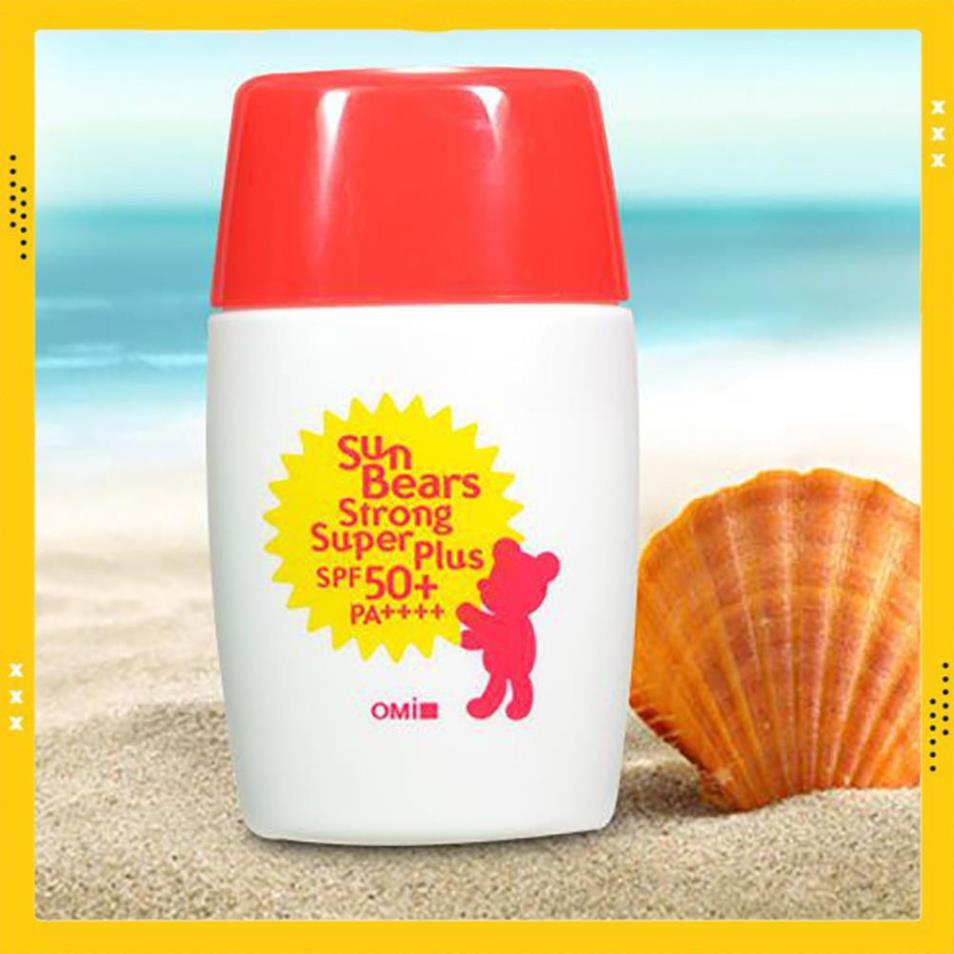 KEM CHỐNG NẮNG OMI SUNBEAR SPF50+/PA++++ CHO BÉ VÀ NGƯỜI LỚN (ĐỎ VÀ XANH) 30GR - HÀNG NHẬT NỘI ĐỊA