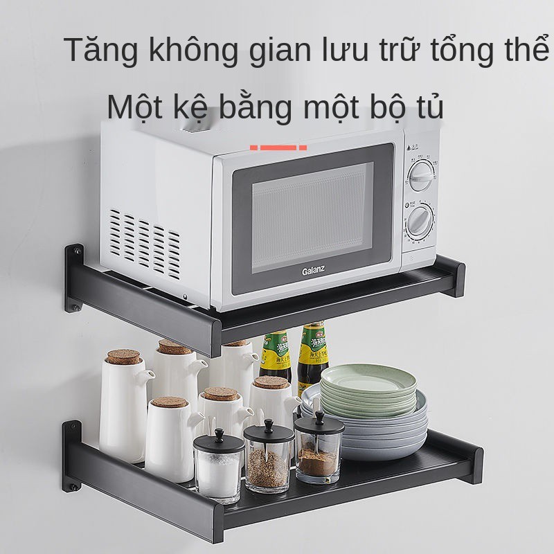 Giá để gia vị bếp phẳng nồi cơm điện đỡ lò vi sóng tầng treo tường Kệ đồ dụng