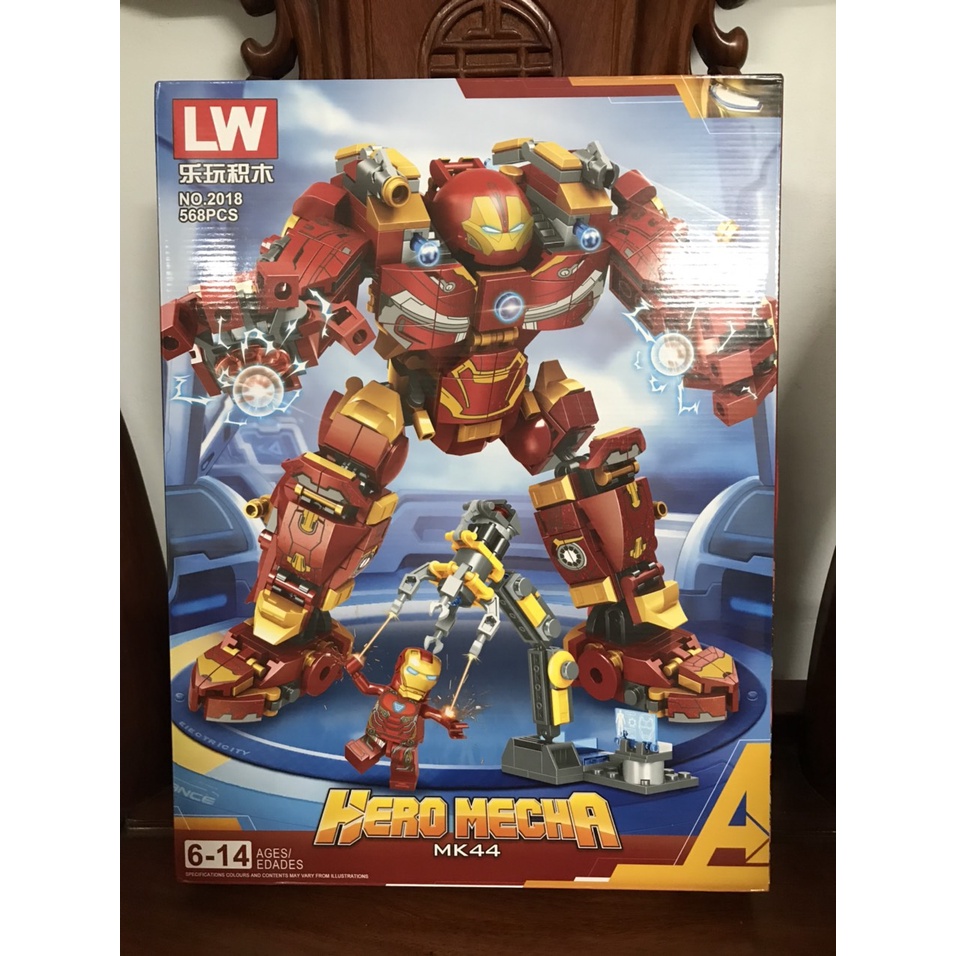 Lắp ráp Marvel superheroes người sắt khổng lồ Ironman Hulkbuster 76030, 76066, 76068, 76017, MK44