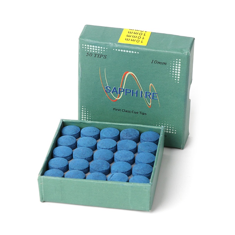 Set 50 đầu cơ bida màu xanh dương 9mm 10mm