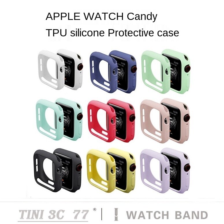Ốp TPU silica gel chống rơi cho vỏ Apple Watch iWatch 8/7/6/5/4/3/SE 45mm/40mm/42mm/38mm/41mm/44mm