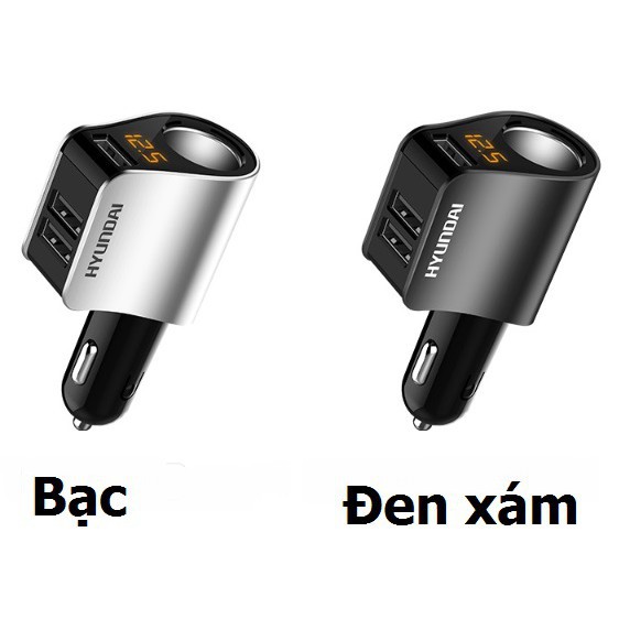 Tẩu sạc Hyundai HY10 cao cấp 1 tẩu tròn (3 USB nhỏ) Sạc nhanh 3.1A hàng tốt