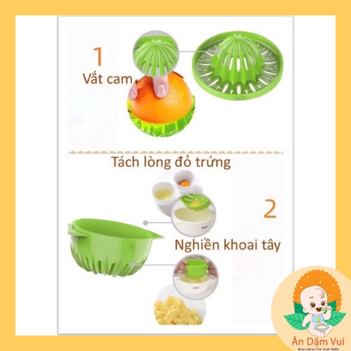 Bộ chế biến ăn dặm chim cánh cụt BERZ xuất Anh siêu đáng yêu tiện lợi bao gồm 6 dụng cụ chế biến ADKN.