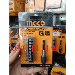 Bộ đầu tua vít 9 chi tiết ingco aksd0071