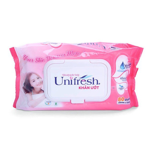 Combo 6 gói Khăn ướt UNIFRESH LADY 80M (80 Miếng)