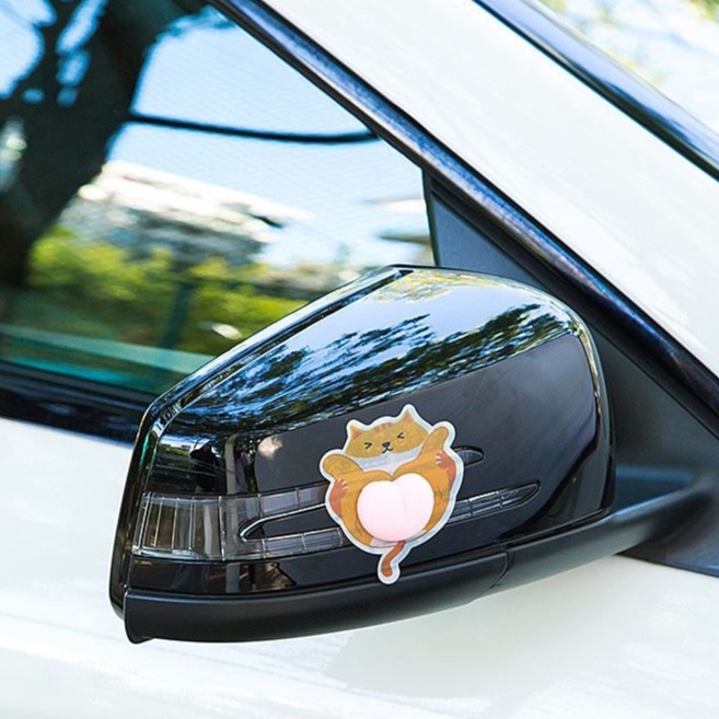 Miếng Dán Bảo Vệ Kính Chiếu Hậu Xe Hơi Chống Trầy Xước Họa Tiết Hoạt Hình Dễ Thương
