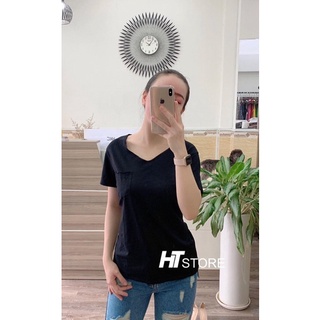 ÁO THUN CỔ TIM GỖ TÚI COTTON 100%