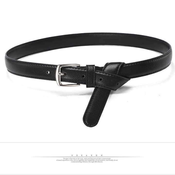 Thắt lưng nữ bản nhỏ cá tính khóa vuông phong cách Hàn Quốc loại 1 dài 105cm rộng 2.5cm Mely Fashion TL01