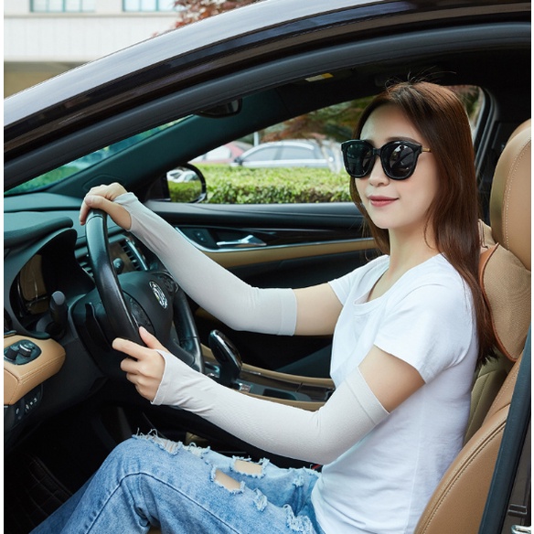 Găng tay chống nắng mùa hè băng lụa mát tay áo đi đường lái xe ngoài trời đi xe đạp nam và nữ thoáng khí