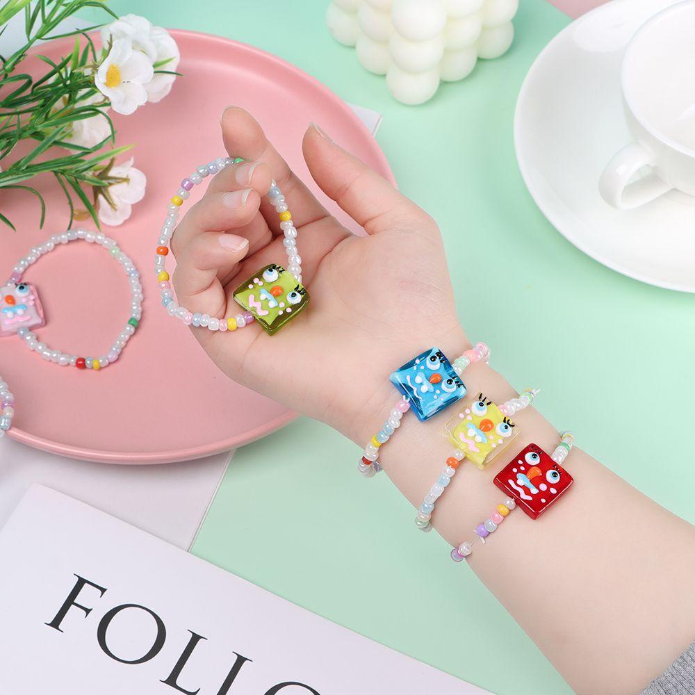 ROSE Vòng Tay Chuỗi Hạt Co Giãn Mặt Hình Động Vật Hoạt Hình Thời Trang Dự Tiệc