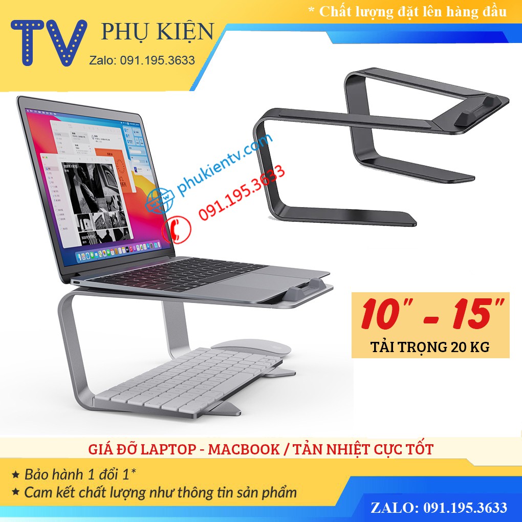 Giá Đỡ Laptop Stand Notebook Macbook Surface P49 - Kệ Đỡ Máy tính xách tay -  Hợp kim nhôm - Kiêm tản nhiệt