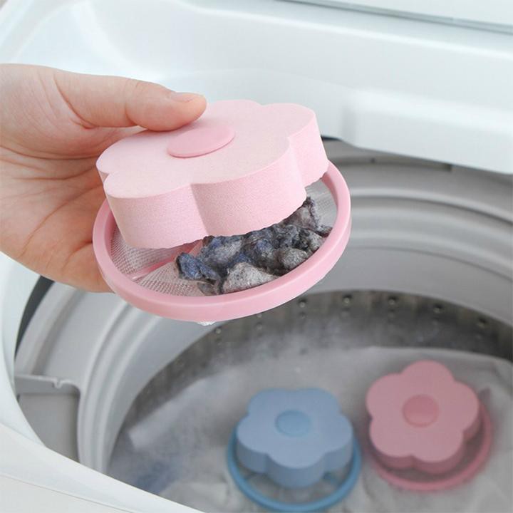 [ 02 cái ] phao lọc cặn máy giặt hình bông hoa - túi lưới vệ sinh lồng máy giặt thông minh