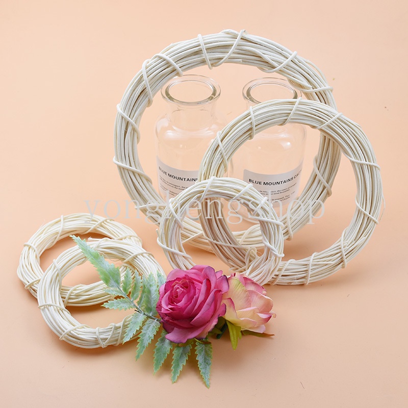 Vòng Hoa Mây Màu Be DIY Treo Tường Trang Trí Tiệc Cưới/Giáng Sinh