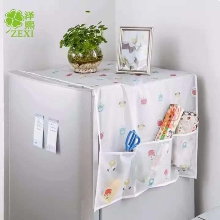 Tấm phủ tủ lạnh vải dù có họa tiết