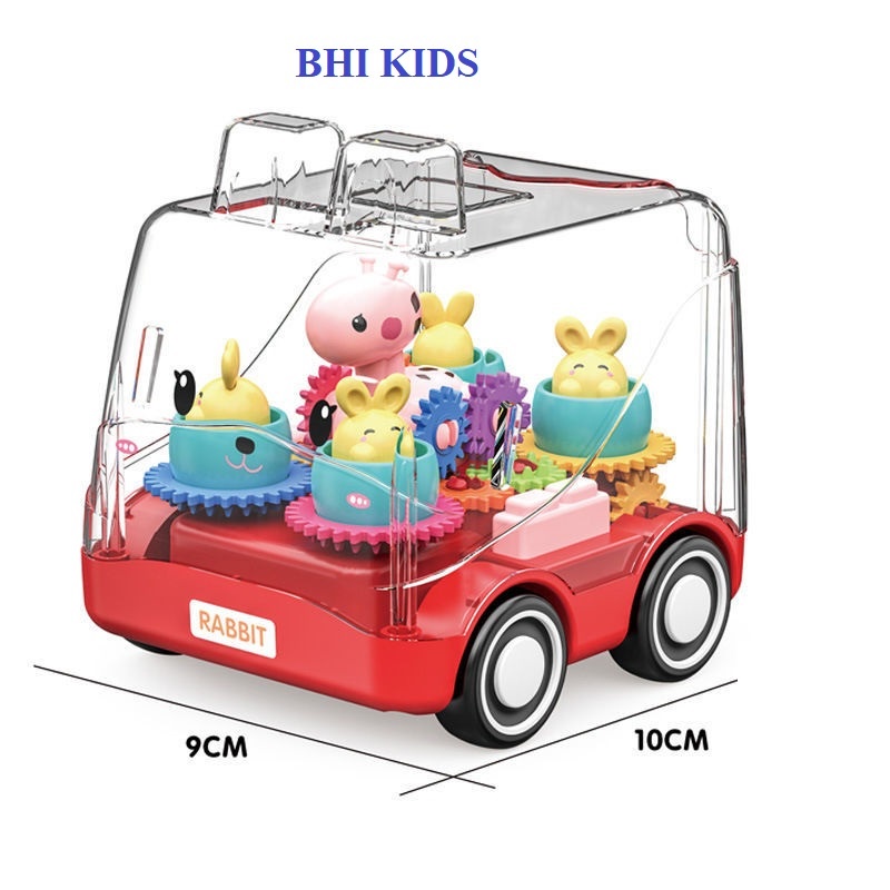 (ẢNH THẬT) Đồ Chơi Xe Ô Tô Chạy Đà Quán Tính Bánh Răng Chuyển Động Trong Suốt BHI Kids Hình Động Vật Dễ Thương