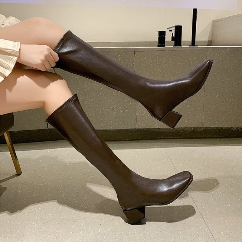 Boots Ống Cao Khoá Kéo Thời Trang