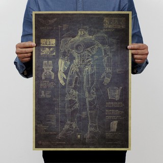 Tấm poster treo trang trí phòng in hình nhân vật phim Pacific Rim Jaeger 14 " X20 "