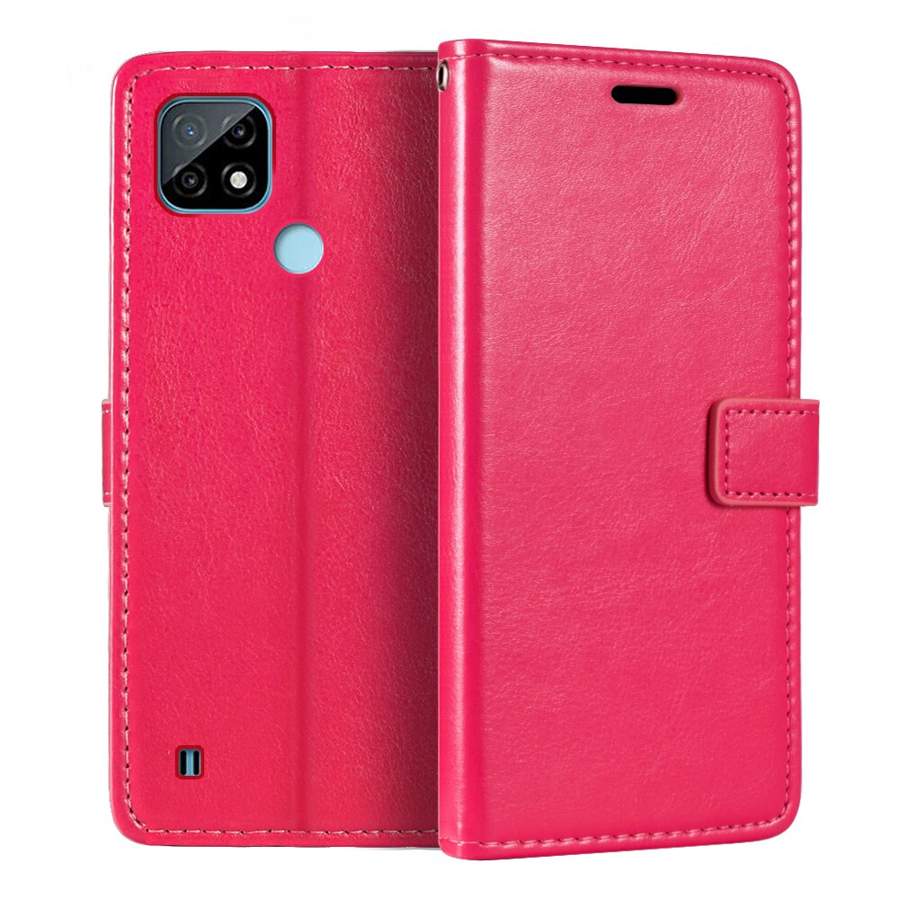 Bao da điện thoại PU nắp lật kèm ngăn đựng thẻ khóa nam châm cho Oppo Realme C25Y C21Y C21Y C25S C21 C20 C15 C12 C11