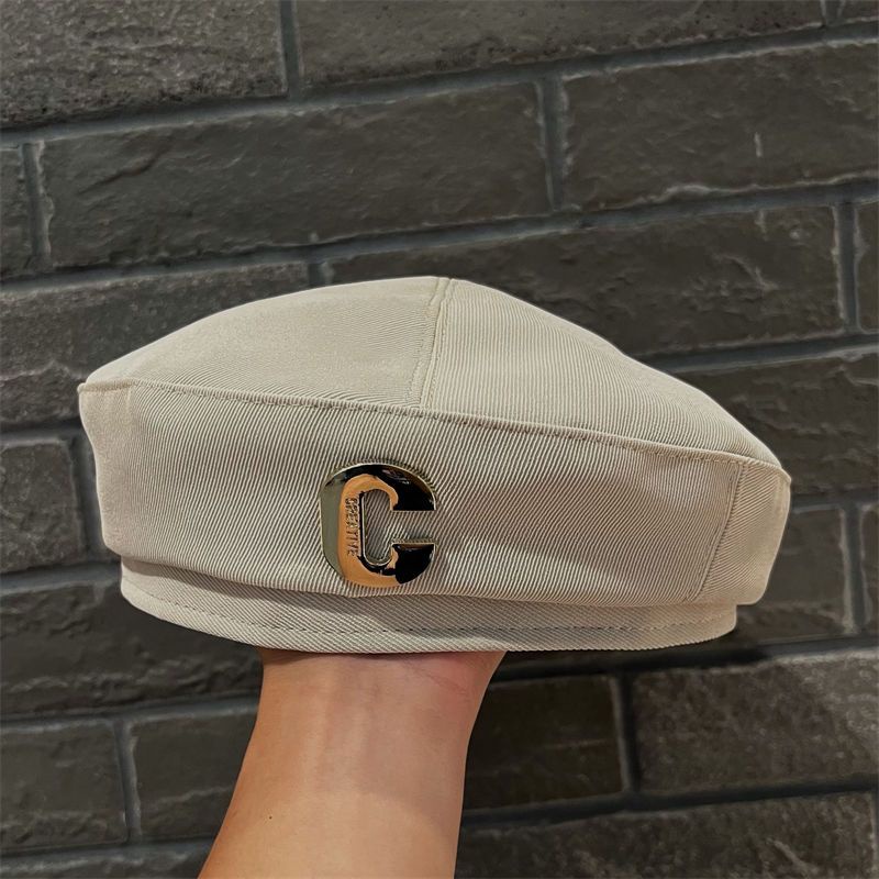 Mũ Beret Kim Loại Mỏng In Chữ C Phong Cách Dongdaemun Thời Trang Mùa Hè Cho Nữ