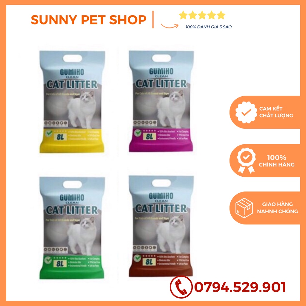 Cát Gumiho vệ sinh cho mèo gói 8L