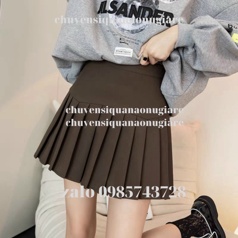 Chân váy tennis xếp ly dáng mới chữ A lưng cao che hông bigsize phong cách ullzzang (có XS, XL inbox riêng shop) ka