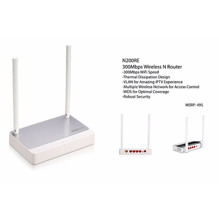 Bộ Phát Sóng Wifi TotoLink N200RE chuẩn N tốc độ 300Mbps I