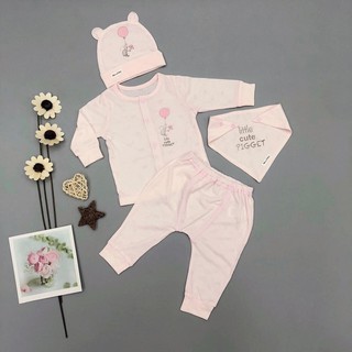 Sét Đồ Sơ Sinh Màu Trơn Momma Baby, Size 3m, Chất Liệu 100% Cotton Mỏng, Màu Sắc Cực Dễ Thương