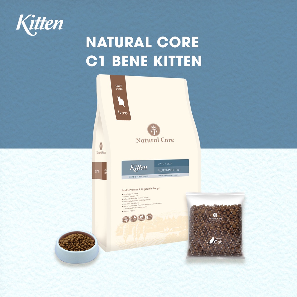 Thức ăn hạt cho mèo con Natural Core C1 Bene Kitten | Phát triển cơ xương toàn diện