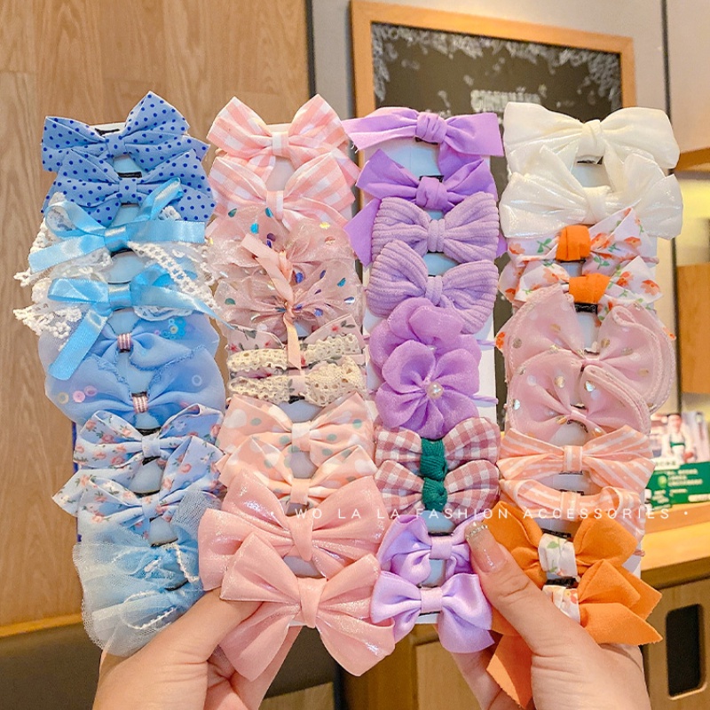 Dây Buộc Tóc Cao Su Hình Nơ Xinh Xắn Cho Bé Gái